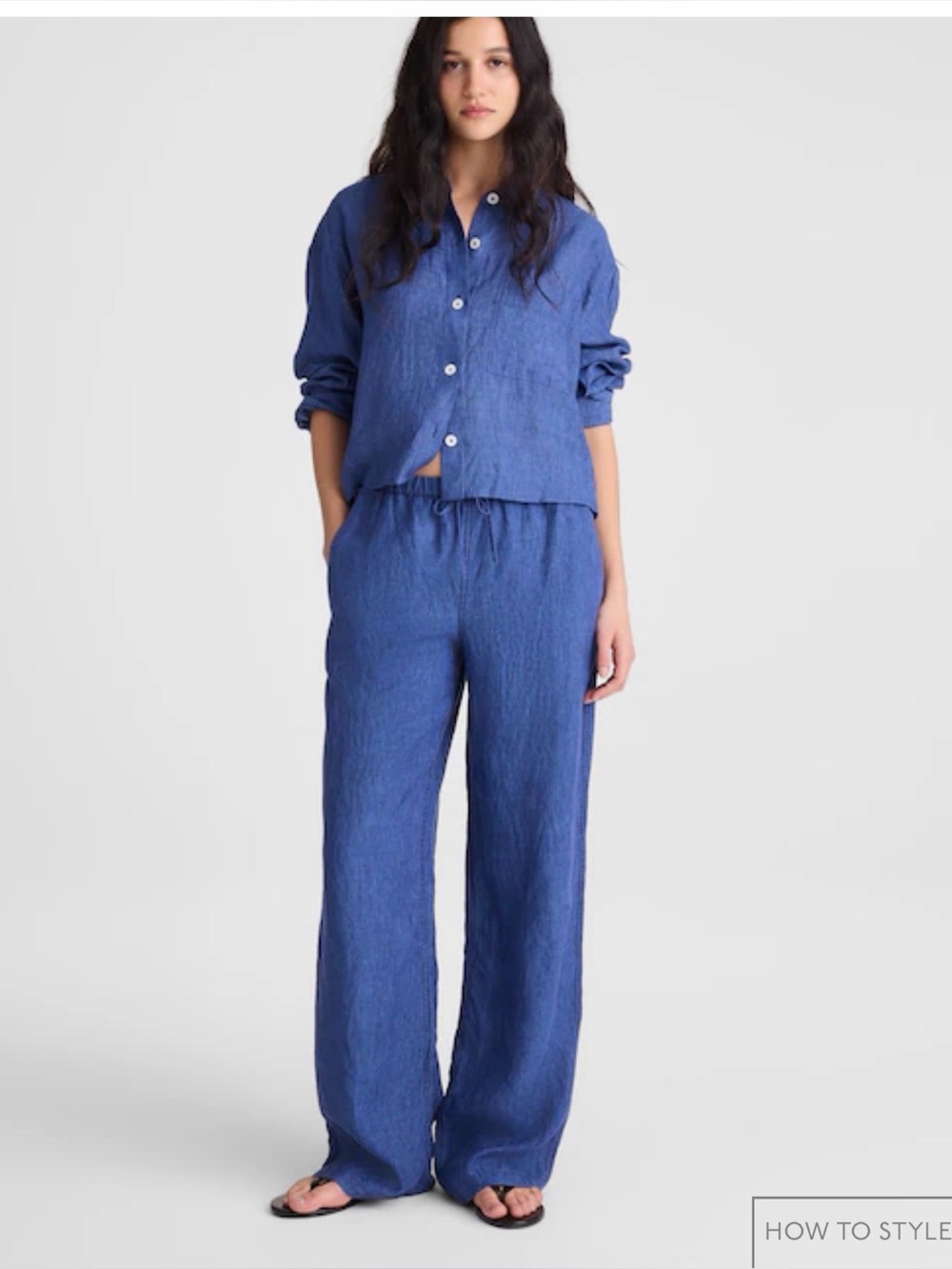 MADEWELL XL DRAWSTRING LINEN WIDE LEG PANT NZ661